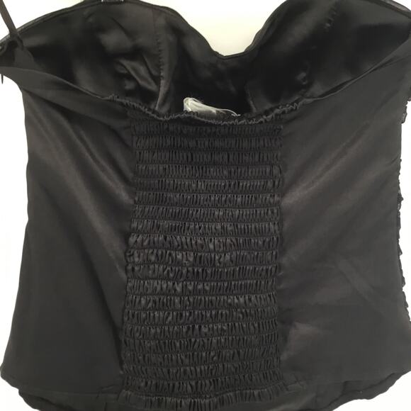Charlotte Russe Black Ruched Corset‎ Top Medium - Picture 3 of 6